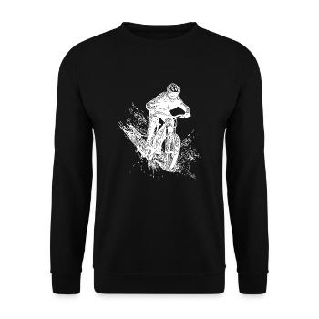 Mud Mountain Biker Outdoor Downhill - Unisex Sweatshirt - black - Front - Alina (178cm) & Michal (187cm)