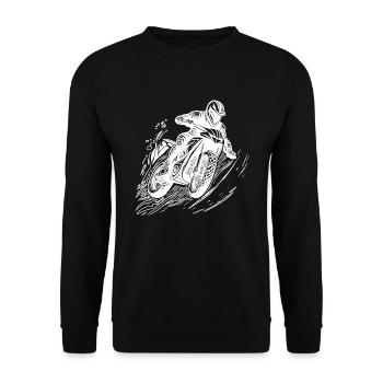 Motorcycle Off-Road Off-Road Driver Racing - Unisex Sweatshirt - black - Front - Alina (178cm) & Michal (187cm)