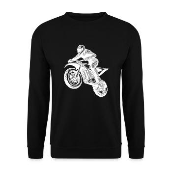 Machine de saut de route de terre de course de moto tout-terrain - Sweat-shirt Unisexe - noir - Devant - Alina (178cm) & Michal (187cm)