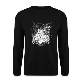 Off-Road Motorcycle Style Splash Biker - Unisex Sweatshirt - black - Front - Alina (178cm) & Michal (187cm)