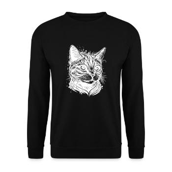 Pretty cat in vintage design - Unisex Sweatshirt - black - Front - Alina (178cm) & Michal (187cm)