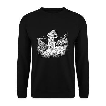 Ascension solitaire en VTT - Sweat-shirt Unisexe - noir - Devant - Alina (178cm) & Michal (187cm)