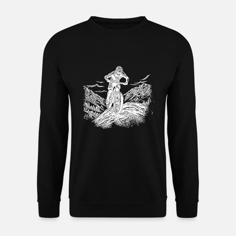 Lonely mountain biker ascent - Unisex Sweatshirt - black
