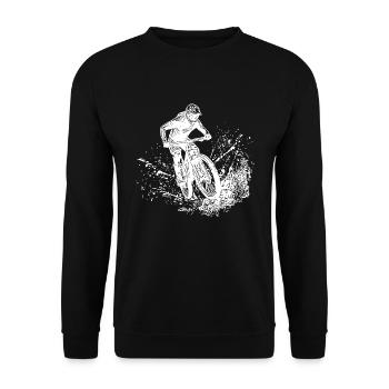 Mountain Biker Mud Splash Downhill - Unisex Sweatshirt - black - Front - Alina (178cm) & Michal (187cm)