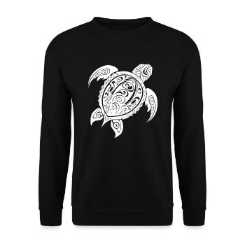 Vintage Abstract Wild Tattoo Turtle - Unisex Sweatshirt - black - Front - Alina (178cm) & Michal (187cm)
