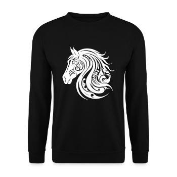 Style de tatouage de portrait de cheval joli - Sweat-shirt Unisexe - noir - Devant - Alina (178cm) & Michal (187cm)