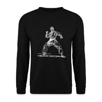 Judo Coach in Fighting Pose - Unisex Sweatshirt - black - Front - Alina (178cm) & Michal (187cm)