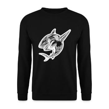 Petit requin dabbing mignon - Dabbing Shark - Sweat-shirt Unisexe - noir - Devant - Alina (178cm) & Michal (187cm)