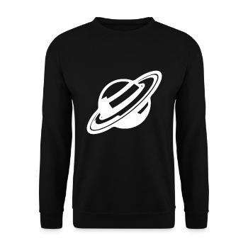Planète aux anneaux dans l’univers du système solaire - Sweat-shirt Unisexe - noir - Devant - Alina (178cm) & Michal (187cm)
