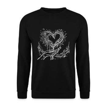 Splash Partner en forme de coeur de la main de la famille - Sweat-shirt Unisexe - noir - Devant - Alina (178cm) & Michal (187cm)