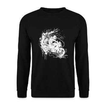 Off-Road Wave Motorcycle Sport Motorcycle Splash Style - Unisex Sweatshirt - black - Front - Alina (178cm) & Michal (187cm)