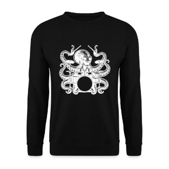 Charmante pieuvre sur tambour - Sweat-shirt Unisexe - noir - Devant - Alina (178cm) & Michal (187cm)