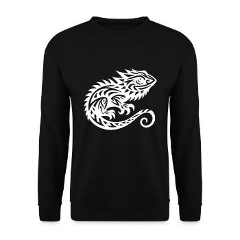 Dragon barbu mignon Tribal tatouage Dragon - Sweat-shirt Unisexe - noir - Devant - Alina (178cm) & Michal (187cm)