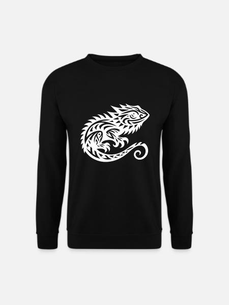 Niedlicher Bartagame Tribal Tattoo Drache - Unisex Pullover - Schwarz