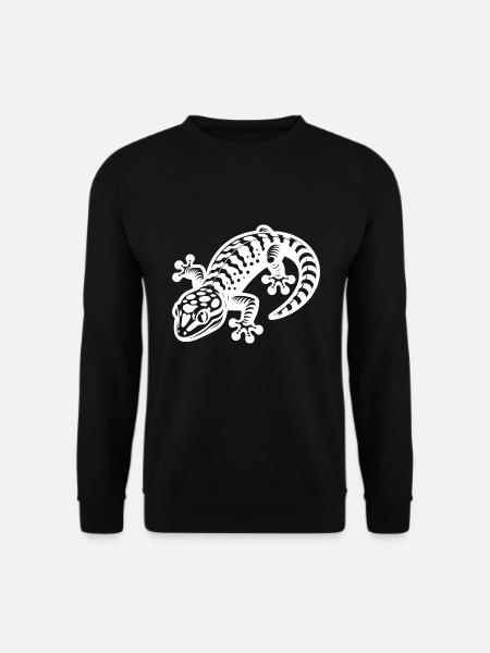 Smart Gecko in Tattoo Style - Unisex Sweatshirt - black
