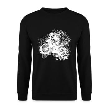 Rennsport Motorrad Geländefahrt Splash Style - Unisex Pullover - Schwarz - Vorne - Alina (178cm) & Michal (187cm)