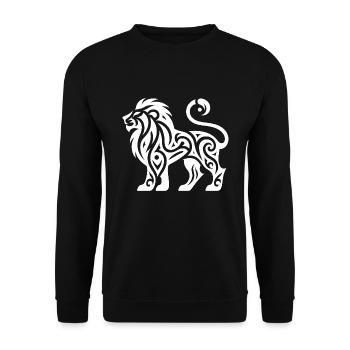 Puissant Lion Tribal avec Style de tatouage de crinière - Sweat-shirt Unisexe - noir - Devant - Alina (178cm) & Michal (187cm)