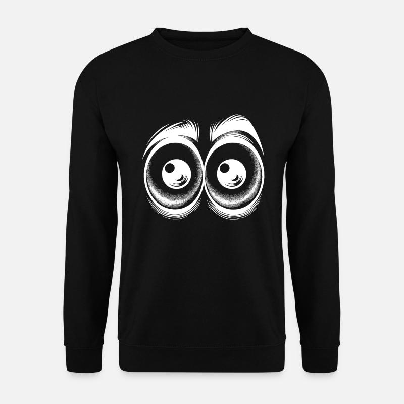 Witzige Augen mit starrem Blick - Unisex Pullover - Schwarz