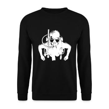 Plongeur sportif avec équipement Équipement - Sweat-shirt Unisexe - noir - Devant - Alina (178cm) & Michal (187cm)