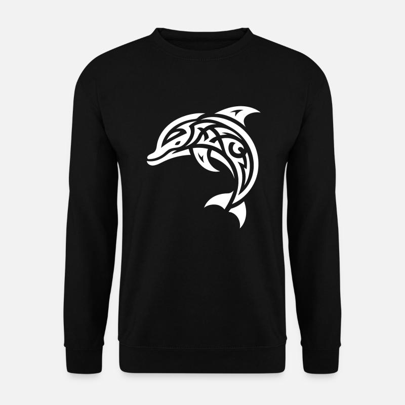 Saut Petit Bébé Tatouage Dauphin - Sweat-shirt Unisexe - noir