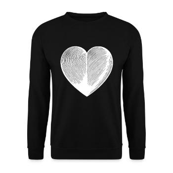 Schönes Tattoo Linien Herz - Unisex Pullover - Schwarz - Vorne - Alina (178cm) & Michal (187cm)