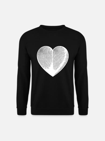 Schönes Tattoo Linien Herz - Unisex Pullover - Schwarz