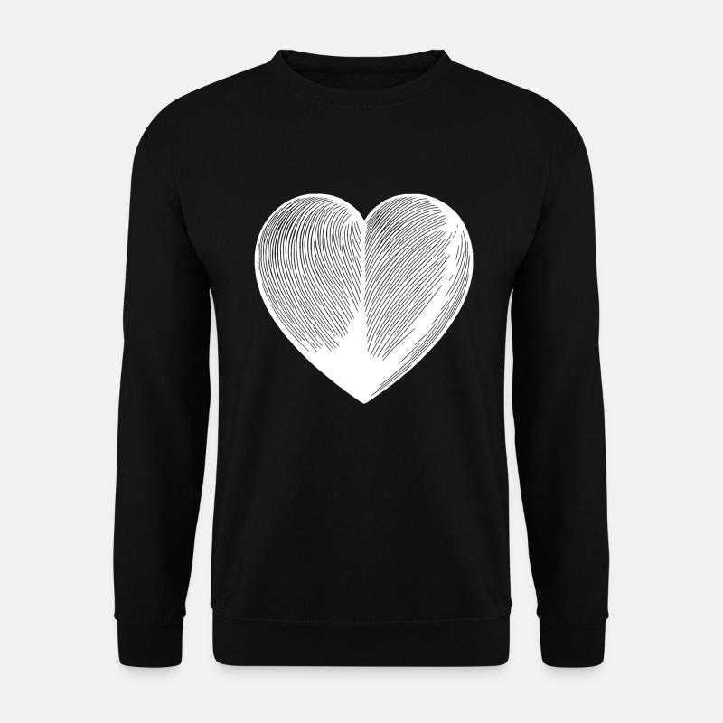 Schönes Tattoo Linien Herz - Unisex Pullover - Schwarz