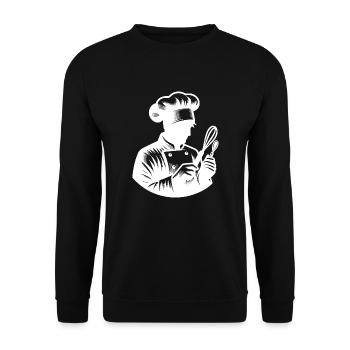 Baker Silhouette Portrait - Unisex Sweatshirt - black - Front - Alina (178cm) & Michal (187cm)
