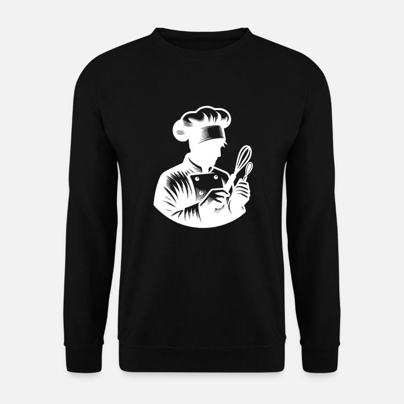 Bäcker Silhouette Portrait - Unisex Pullover - Schwarz