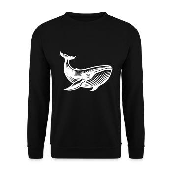 Vintage Wal Meerestier No Plastic in living space - Unisex Pullover - Schwarz - Vorne - Alina (178cm) & Michal (187cm)