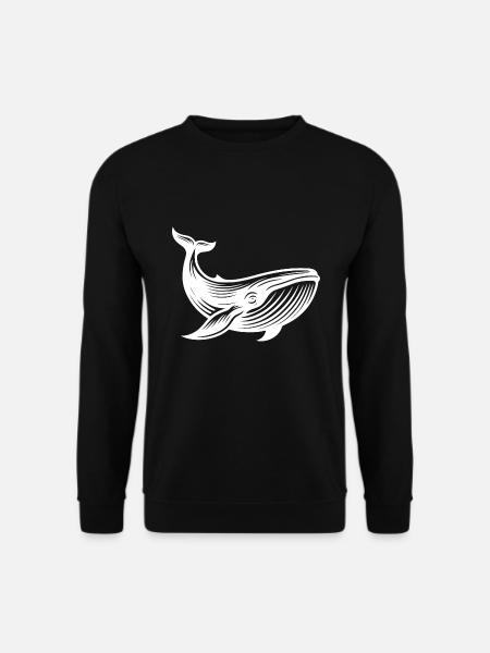 Vintage Wal Meerestier No Plastic in living space - Unisex Pullover - Schwarz