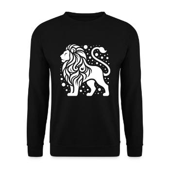 Elegant lion with wild mane - Unisex Sweatshirt - black - Front - Alina (178cm) & Michal (187cm)