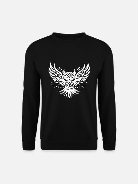 Fliegende Eule im Tattoo Style - Unisex Pullover - Schwarz