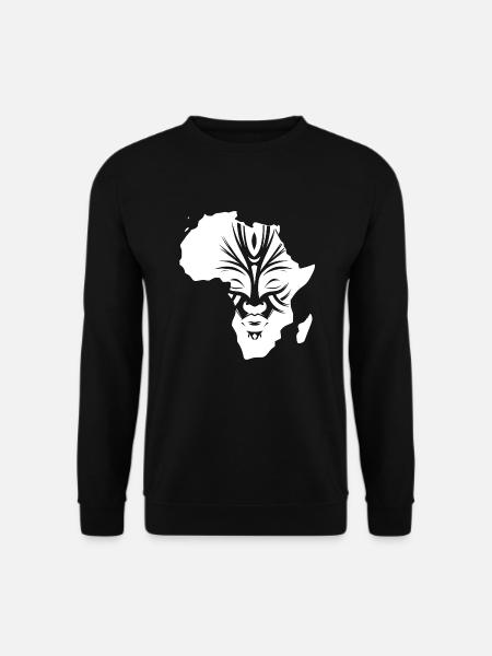 Africa Continent Masks Jewelry Tattoo - Unisex Sweatshirt - black