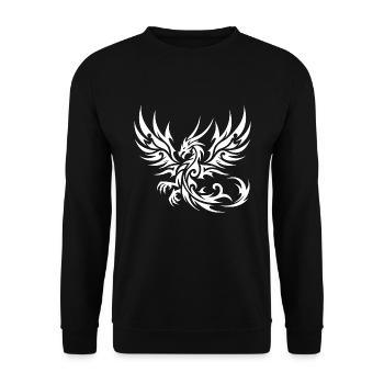 Élégant Dragon de tatouage tribal avec des ailes - Sweat-shirt Unisexe - noir - Devant - Alina (178cm) & Michal (187cm)