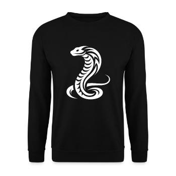 Serpent cobra de Style de tatouage tribal venimeux - Sweat-shirt Unisexe - noir - Devant - Alina (178cm) & Michal (187cm)