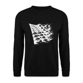 USA Flag Vintage Tattoo Style - Unisex Sweatshirt - black - Front - Alina (178cm) & Michal (187cm)