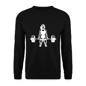 Force et élégance Power Lady en haltérophilie - Sweat-shirt Unisexe - noir - Devant - Alina (178cm) & Michal (187cm)