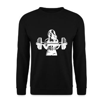 Strength Training for Women - Feel Iron and Strength - Unisex Sweatshirt - black - Front - Alina (178cm) & Michal (187cm)