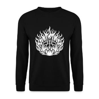 Ballon d’entraînement chaud Basketball en flammes - Sweat-shirt Unisexe - noir - Devant - Alina (178cm) & Michal (187cm)