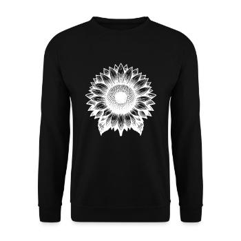Large Blooming Sunflower - Unisex Sweatshirt - black - Front - Alina (178cm) & Michal (187cm)