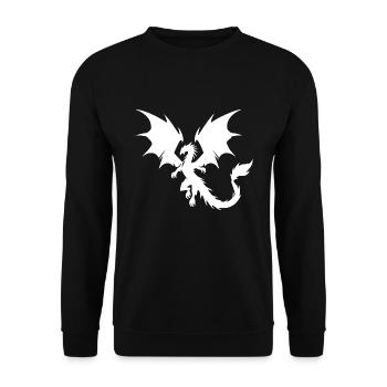Flying dragon with huge wings - Unisex Sweatshirt - black - Front - Alina (178cm) & Michal (187cm)