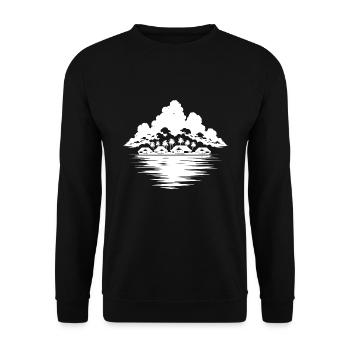 Petite île tropicale de rêve des Caraïbes avec palmiers - Sweat-shirt Unisexe - noir - Devant - Alina (178cm) & Michal (187cm)