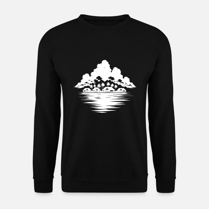 Petite île tropicale de rêve des Caraïbes avec palmiers - Sweat-shirt Unisexe - noir