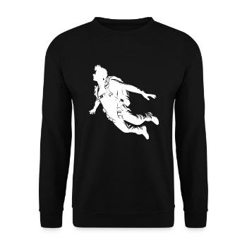 Parachutiste effectuant un saut en parachute - Sweat-shirt Unisexe - noir - Devant - Alina (178cm) & Michal (187cm)