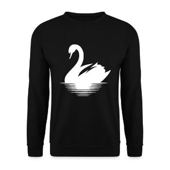 Large Waterfowl Swan Portrait - Unisex Sweatshirt - black - Front - Alina (178cm) & Michal (187cm)