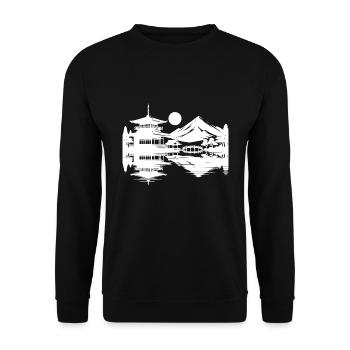 Coucher De Soleil Asiatique Paysage Japonais - Sweat-shirt Unisexe - noir - Devant - Alina (178cm) & Michal (187cm)