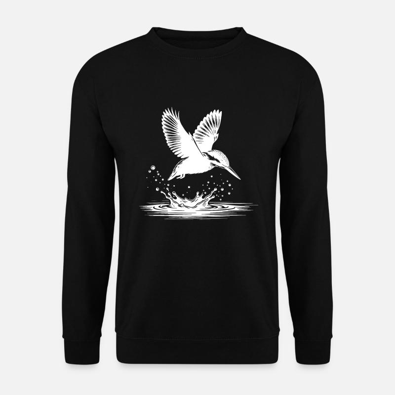 Martin-pêcheur attrapant du poisson - Sweat-shirt Unisexe - noir