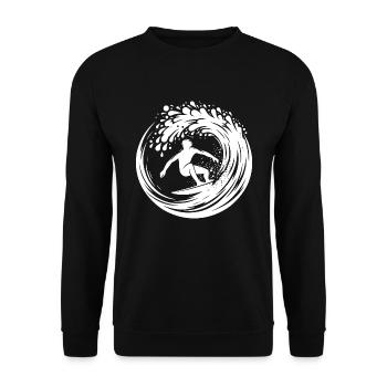 Elegant surfer surfing in big wave - Unisex Sweatshirt - black - Front - Alina (178cm) & Michal (187cm)