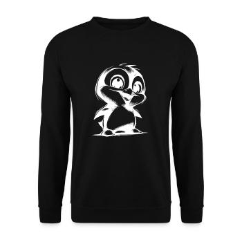 Cute Penguin Little Penguin Baby Drawing - Unisex Sweatshirt - black - Front - Alina (178cm) & Michal (187cm)